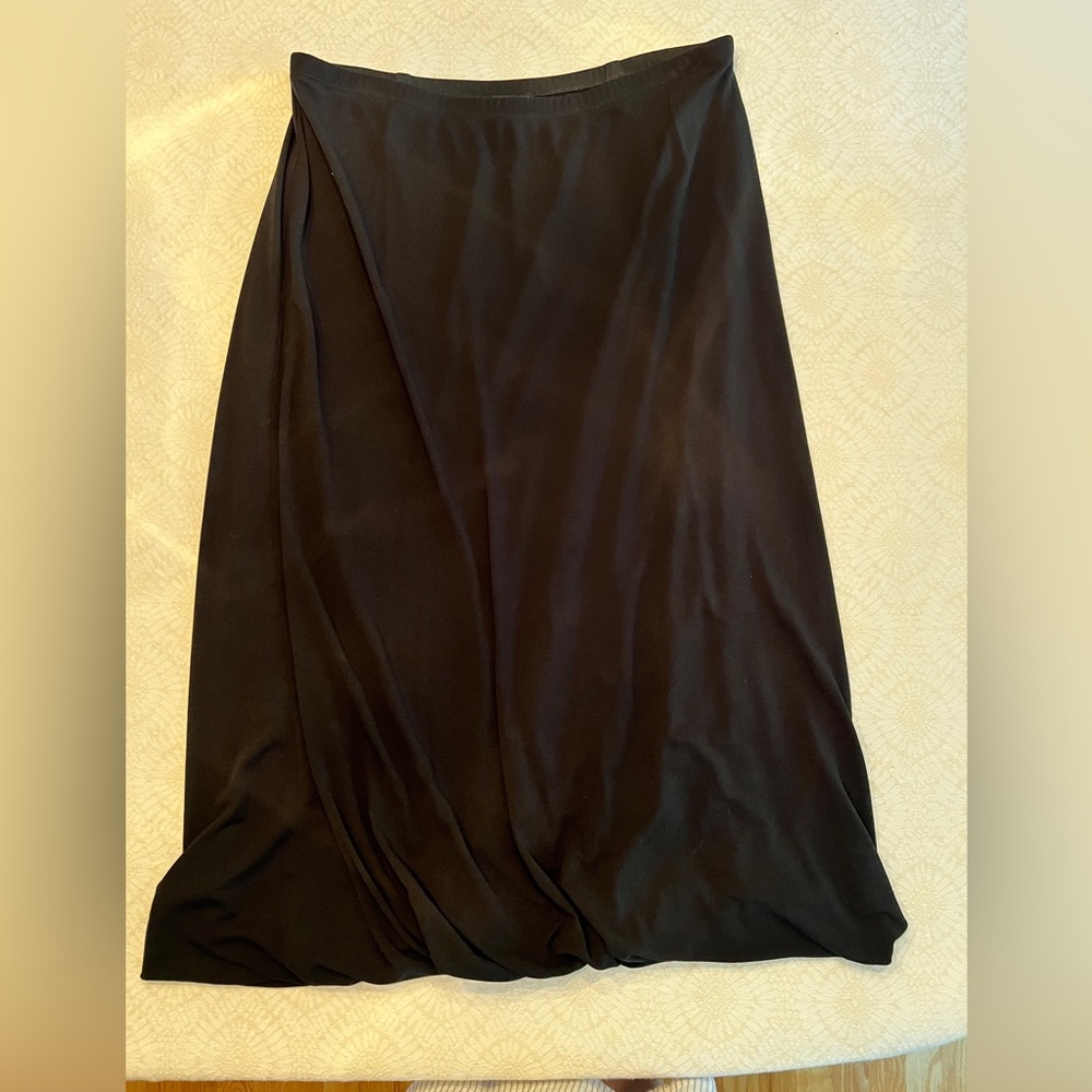 Eileen Fisher Stretchy Silk Black Maxi Slip Skirt